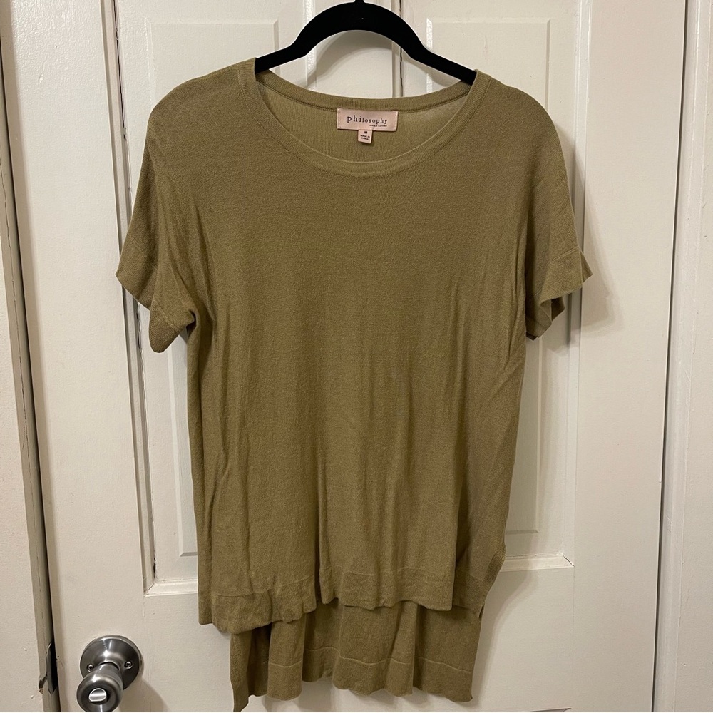 Philosophy Women's Olive Short Sleeve Top